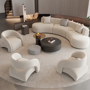 GEDO Customizable Nordic Light Luxury Fabric Canap&eacute; Living Room Furniture Modern Soft Sponge Modular Sectional Curved <strong>Sofa</strong> <strong>Set</strong> - Product Image 5