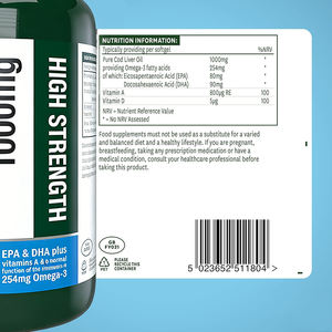 Aceite de hígado de bacalao de alta calidad y vitamina A, VITAMINA D, apoya la salud inmunológica y promueve el crecimiento de huesos y dientes, en cápsulas blandas. - Product Image 6