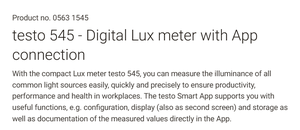 Medidor de Luz Digital Testo 545, Iluminómetro Portátil con Conexión a Aplicación Móvil - Product Image 5
