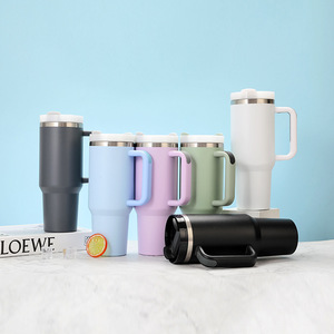 New Second-generation 40oz Stainless Steel Ice King <b>Cup</b> with <b>Straw</b>, Portable Car <b>Cup</b>, Large Capacity Insulated Hot and Cold <b>Cup</b> - Product Image 2