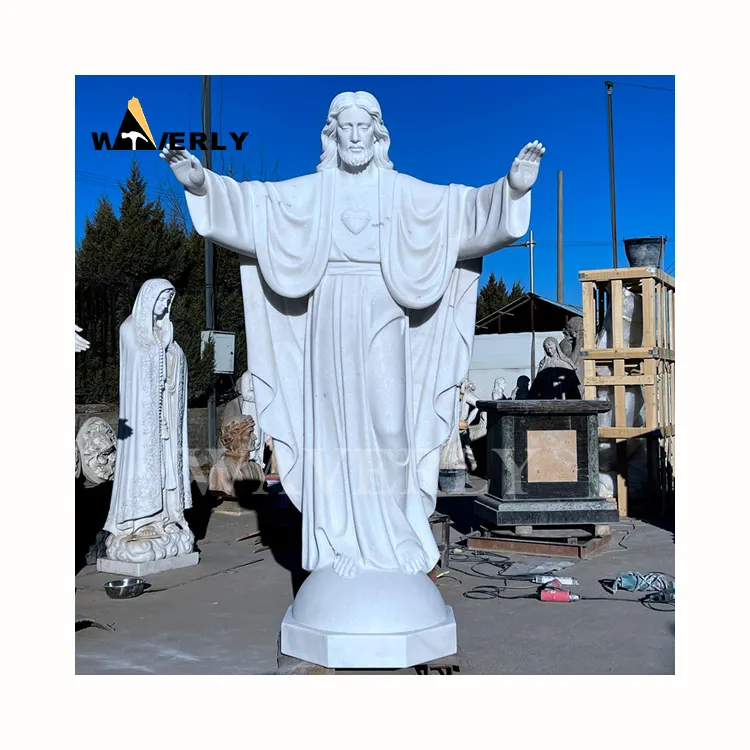 Estatua de jardín Christus decoración cristiana estatua de Jesús estatua de mármol bendición de Jesús a la venta mármol Jesús