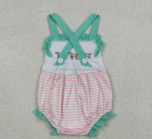 Romper para Bebé de Alta Calidad con Bordado de Conchas, Color Rosa, Bonito Romper para Niñas Pequeñas - Product Image 4