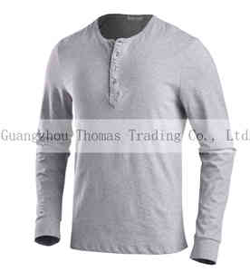 Básicos de los hombres Henley térmica botón 100% algodón de <span class=keywords><strong>manga</strong></span> <span class=keywords><strong>larga</strong></span> Camisetas Casuales - Product Image 5