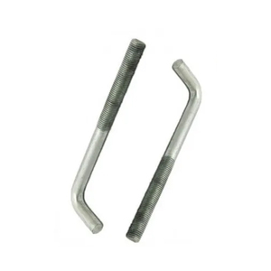 Boulon d'ancrage de fondation coudé à 90 degrés en acier au carbone de grade 4.8 8.8 pour fixation de <span class=keywords><strong>plaque</strong></span> de base de colonne structurelle en béton - Product Image 1