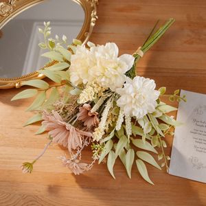 CallaFloral <b>Artificial</b> Peony <b>Bouquet</b> Plastic Woven Fabric Wedding Decor Adjustable Floral Arrangement - Product Image 1