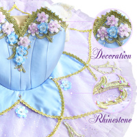 T0283 Tutu de ballet professionnel fait main classique personnalisé Fée des fleurs pour filles