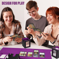 Boîte de rangement pour cartes de jeu de société Commander TCG Magic, en cuir PU moderne, personnalisée en usine, capacité de 400+ cartes à double pochette.