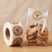 Étiquette personnalisée en rouleau avec logo de marque, autocollant d'emballage circulaire imprimé, vinyle recyclable, étiquette d'étanchéité ronde pour conteneur alimentaire, résistante à l'eau