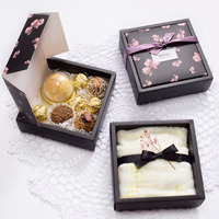 Savon artisanal au thé et aux fleurs, avec couvercle, en forme de nougat, coffret cadeau créatif haut de gamme avec foulard en soie carré blanc laminé
