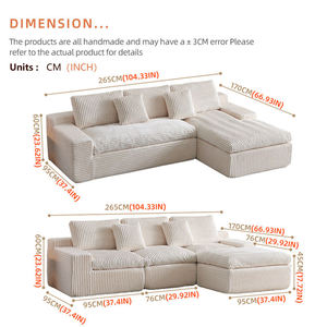 Divano Letto Modulare <span class=keywords><strong>Blu</strong></span> Convertibile Senza Struttura, Moderno, in Tessuto, Pieghevole, Reclinabile, Compresso per Hotel - Product Image 3
