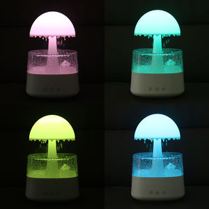 โคมไฟกลางคืนรูปเมฆฝน เครื่องเพิ่มความชื้นรูปเห็ด พร้อมเสียงน้ำหยดผ่อนคลาย สำหรับวางข้างเตียงช่วยการนอนหลับ - Product Image 1