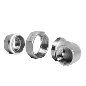 304 316 Stainless Steel Threaded Female Union Elbow BSP Natural Gas Pipe Fittings Npt Bsp