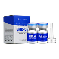 Kit de soin du visage OEM personnalisé avec poudre lyophilisée de peptide de cuivre bleu GHK-Cu pour la réparation post-procédure et la protection cutanée