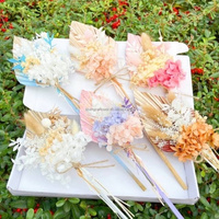 Personnalisable Vraies Fleurs Mini Bouquet Queues De Lapin Séchées Feuille De Palmier Séchée Pour La Décoration De Gâteau De Mariage