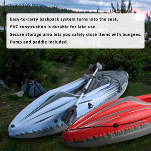 เรือคายัคแบบเป่าลม PVC เรือคายัคแบบพกพาสะดวกสำหรับการเดินทางหนึ่งคนการเล่นน้ำกลางแจ้งผลิตจากโรงงาน - Product Image 4