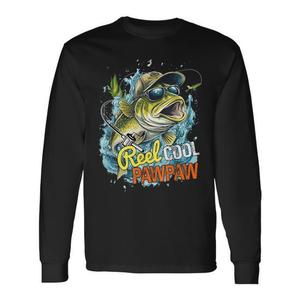 Camiseta de manga larga Reel Cool Pawpaw, regalo de pesca para papá - Product Image 1