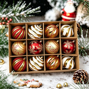 Boules de Noël <span class=keywords><strong>Miman</strong></span> WY66 2026 faites à la main, 8 cm, scintillantes, 12 pièces, sphères électro-plaquées, mini décorations d'arbre en plastique - Product Image 6