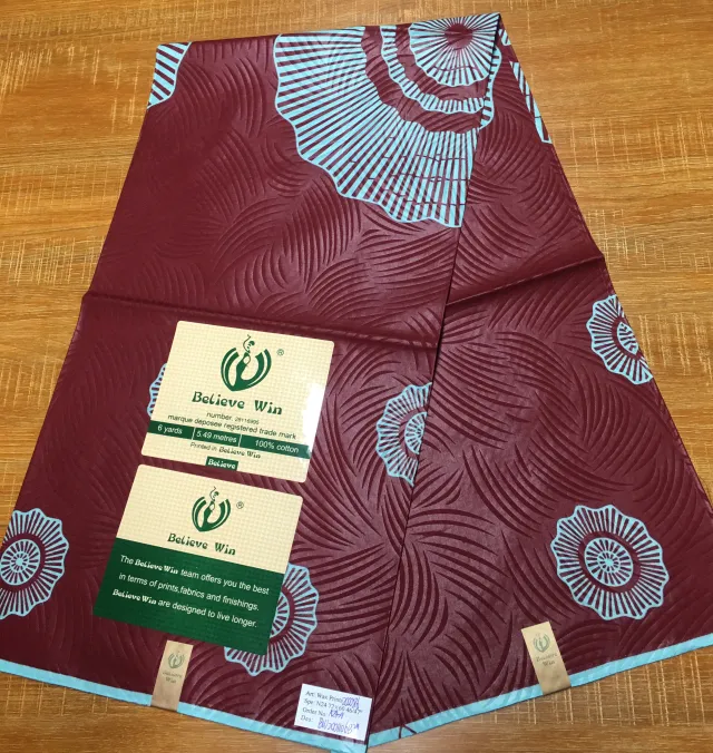 Ткань с восковым принтом, Камерун, африканская 100% хлопчатобумажная восковая ткань