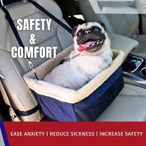 เบาะนั่งในรถสำหรับสัตว์เลี้ยง BSCI Factory Deluxe Dog Booster คุณภาพพรีเมียม โครงสร้างโลหะ สายรัดนิรภัยแบบคลิปหนีบ ช่องเก็บของแบบซิป - Product Image 6