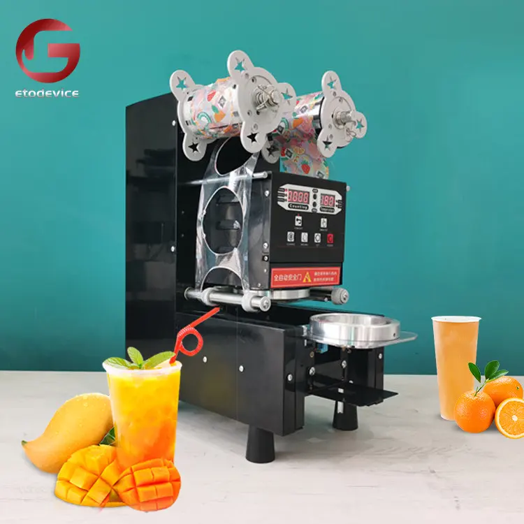 Автоматическая машина для запечатывания пластиковых стаканчиков, Высококачественная полностью автоматическая машина для запечатывания стаканчиков и настольная машина для запечатывания пузырьков и чая