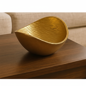 Tazón de fruta seca de Metal dorado ecológico, diseño único para mesa, hogar, restaurante, hermosa porción para fiestas, eventos - Product Image 2