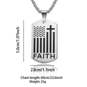 Collar con Colgante Cuadrado de Acero Inoxidable Personalizado con la Frase 'Enhanced Courage Belief' para Hombre, Regalo Personalizado para Chicos Valientes - Product Image 6