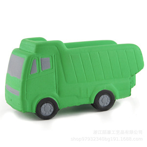 Camion poubelle en mousse PU, jouet anti-stress, accessoire de décoration de table en plastique de dessin animé - Product Image 1