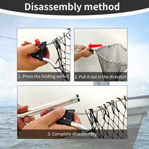 Cực lớn Kính thiên văn hạ cánh <span class=keywords><strong>Net</strong></span> tam giác gấp Lưới Đánh Cá Kính thiên văn hợp kim nhôm dài cực câu cá hạ cánh <span class=keywords><strong>Net</strong></span> - Product Image 3