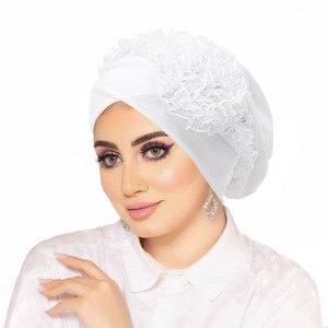 Thời trang hồi giáo ren hoa Phụ kiện tóc phụ nữ Mũ Turban hat - Product Image 3