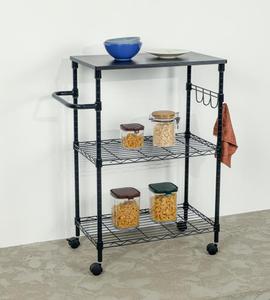 3 Tiers Cozinha Trolley com Rodas Mobile Food Cart Carrinho Utilitário com Madeira MDF <span class=keywords><strong>Board</strong></span> - Product Image 6