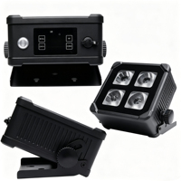 Projecteur LED portable extérieur IP65 4x20W RGBWAUV 6-en-1 sur batterie pour jardin, fontaine, avec étui de transport rigide rechargeable