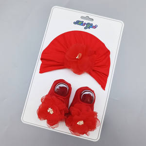 Sombrero de bebé recién nacido, bebé femenino Delgado, sombrero de puerta halógeno, bebé Princesa, <span class=keywords><strong>gorro</strong></span> recién nacido de una sola capa y juego de calcetines - Product Image 5