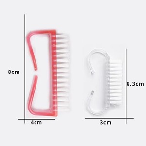 Pink Nail <b>Brush</b> With Soft Bristles For Nail Art And Dust <b>Cleaning</b> Plastic Handle Flat Hair Shape - Product Image 2