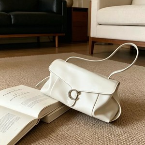 White Leather C Ring Clutch Bag Women Minimalist Single Shoulder Crossbody Summer 2026 - Product Image 5