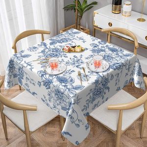 Nappe carrée vert sauge motif fleurs sauvages tissé polyester résistance aux taches Style ethnique pour l'été décor à la maison utilisation hôtel - Product Image 1