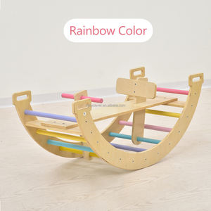 Arc d'escalade en <span class=keywords><strong>bois</strong></span> 2-en-1 et cheval à bascule pour tout-petits-terrains <span class=keywords><strong>de</strong></span> <span class=keywords><strong>jeux</strong></span> pour enfants-Chaise à bascule - Product Image 5