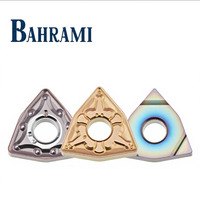 BAHRAMI WNMG080404/08-MS AITiN Alat Bubut Eksternal Berlapis HRC45 dengan Mata Pisau 40mm Bentuk Segitiga untuk Pusat Bubut CNC