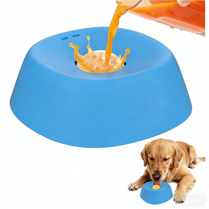 New Slow Feeder Dog Cat Bowl for Bone Broth, Spill-proof Licking Bowl for Liquid Treats, Interactive Entertainment Toy <b>Ball</b> - Product Image 1
