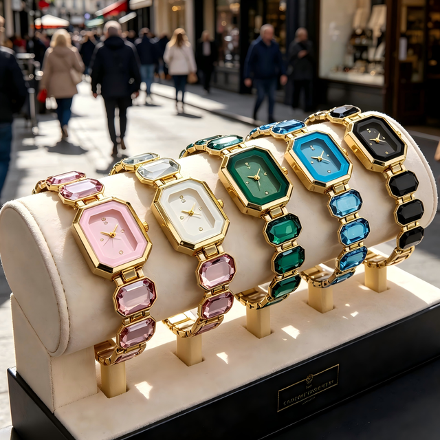 LP61 New Fashion Casual Women's Business Square Quartz Watch Korean Style Rhinestone Bracelet Alloy Case Elegant Leisure Watch