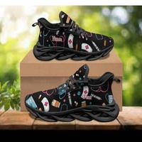 Chaussures de course personnalisées en gros, motif rose rouge gothique, imprimé lame de sang, design personnalisé, chaussures de sport décontractées