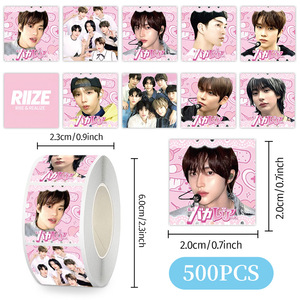 500 pegatinas/rollo KPOP Straykids IVE RIIZE ITZY STAYC NT DREAM Wish Karina Ins <span class=keywords><strong>Jungwon</strong></span> Stayc TWS ZB1 Kickflip Decor Decal - Product Image 4