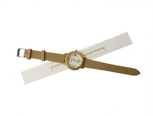 Orologio da donna con cinturino in pelle, cassa rotonda placcata in oro, resistente all'acqua, orologio alla moda, colori misti - Product Image 1