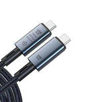Kabel Data USB 5.0 Pengisian Cepat Berbahan Aluminium Alloy dengan Pelindung Foil Nilon Kepang, PD240W 80Gbps Thunderbolt 5 0.5M/1M/1.5M Tipe-C/C