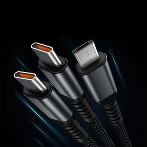 Cable de Carga con Pantalla LED OEM de 1.2M, 3 en 1, 100W, Cable Tipo <span class=keywords><strong>C</strong></span> a Micro USB para iPhone, Luz Nocturna, Cable Micro USB Trenzado de Carga Rápida - Product Image 3