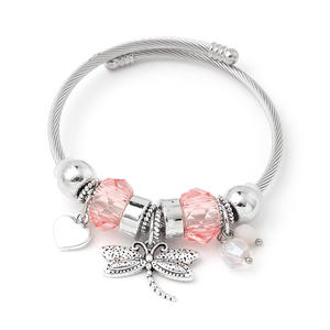 Bracelet en Gros pour Femme avec Breloque Tendance, Perles en Pierre de Cristal, <span class=keywords><strong>Libellule</strong></span>, Papillon et Arbre de Vie - Product Image 2