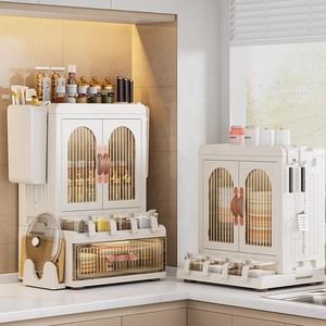 Boîte de rangement de cuisine étagère pliante en plastique épaissie comptoir armoires de rangement supports pots épices Condiment organisateur support - Product Image 2