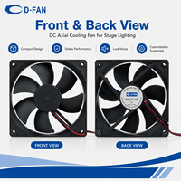 Ventilateur axial DC personnalisé D-Fan 120x120x25mm 12V, haute vitesse, faible bruit, avec roulement à manchon et à billes, pour éclairage de scène