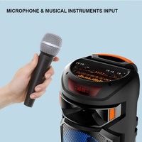 BOOMBOX 8 inci luar ruangan kotak Speaker plastik Karaoke portabel dengan mikrofon nirkabel