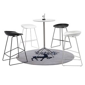 Moderno estilo francés barato al por mayor de patas de metal de plástico contador altura Taburetes de <span class=keywords><strong>bar</strong></span> sillas con en venta - Product Image 5