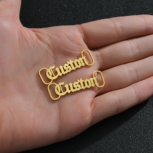 Mạ Vàng Tùy Chỉnh Cũ Tiếng Anh Tên Giày Khóa Thép Không Gỉ Quyến Rũ Giày Phụ Kiện Trang Trí Giày Giày Ren Khóa - Product Image 6